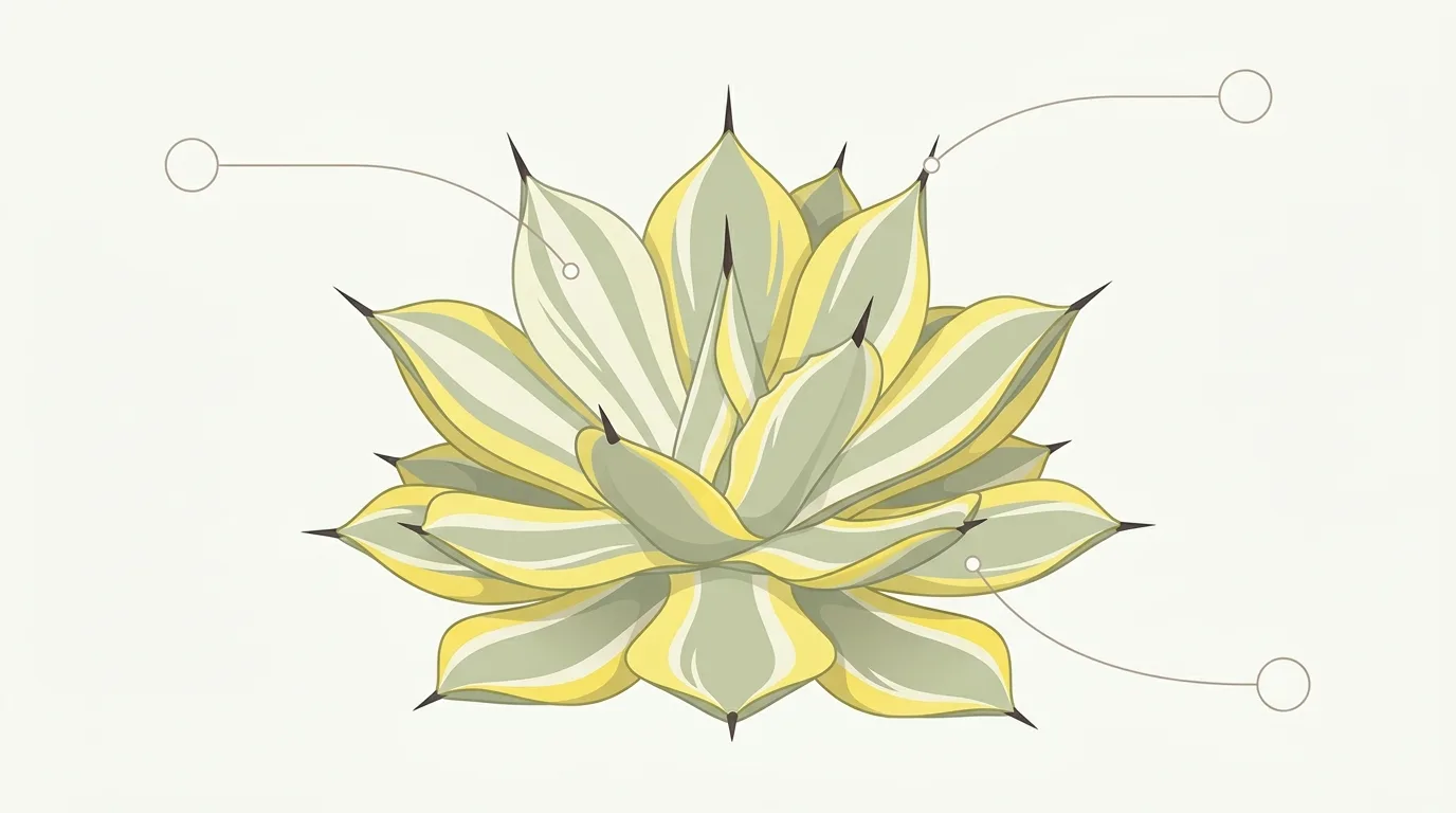 解説用イラスト: 龙舌兰·potatorum（王妃雷神）