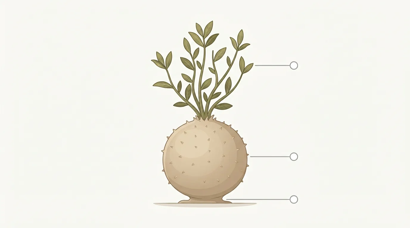 解説用イラスト: Pachypodium gracilis