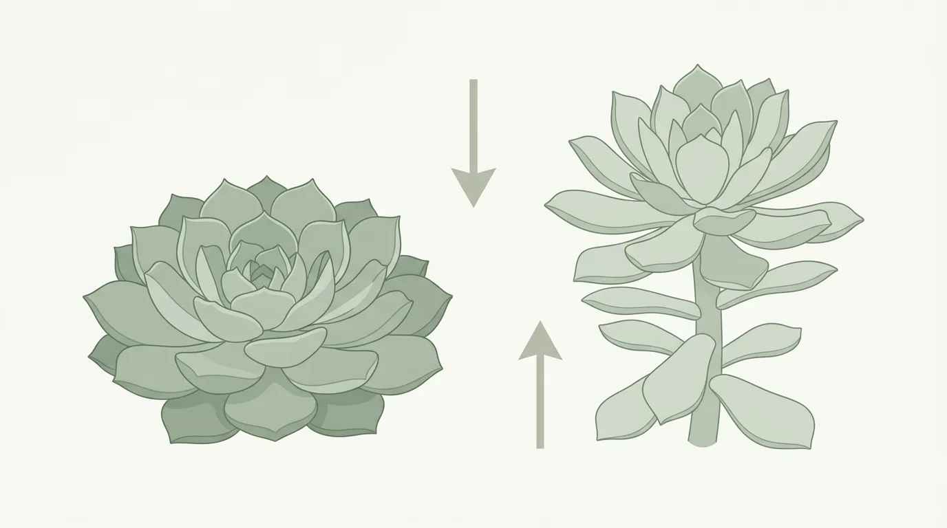 解説用イラスト: 締まりと徒長を確認する