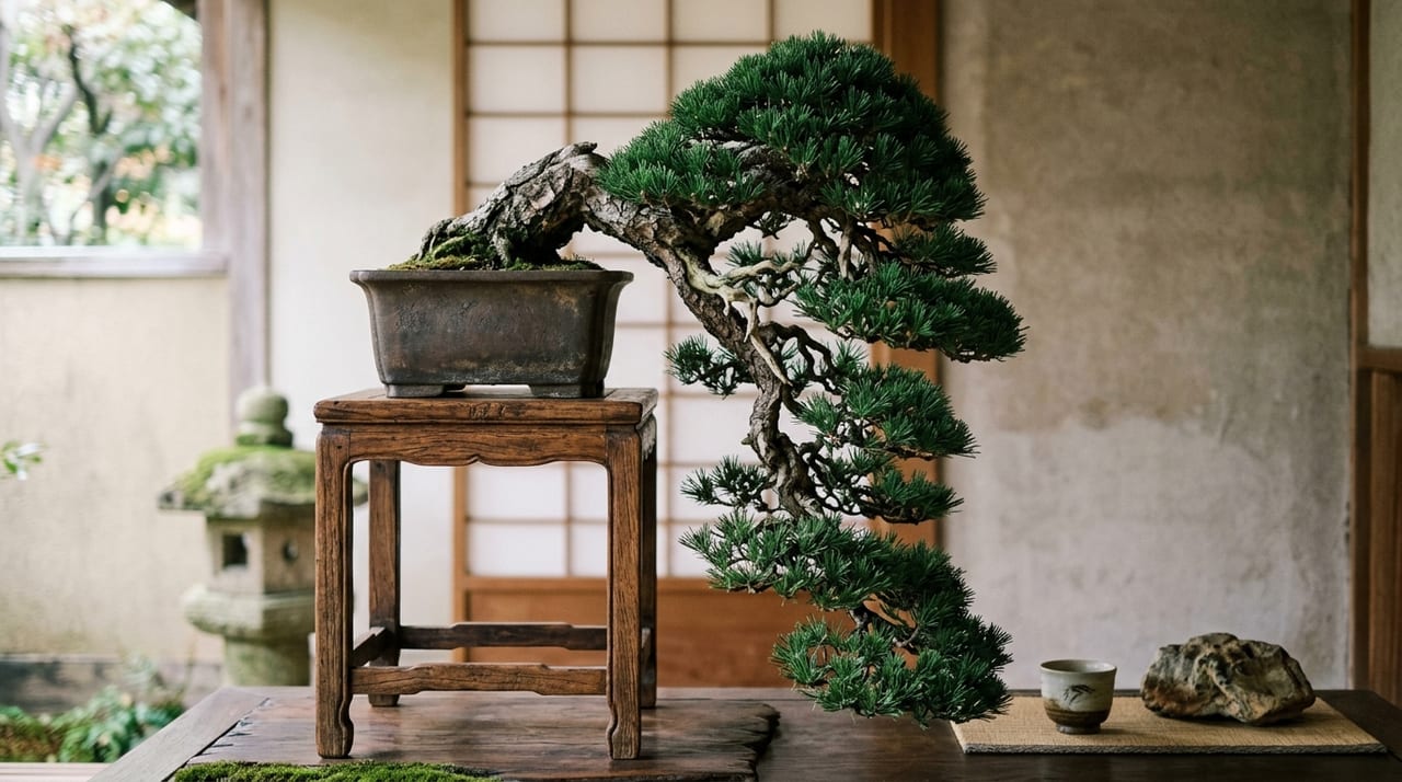 盆栽の懸崖(けんがい)仕立て入門|滝のような樹形の作り方