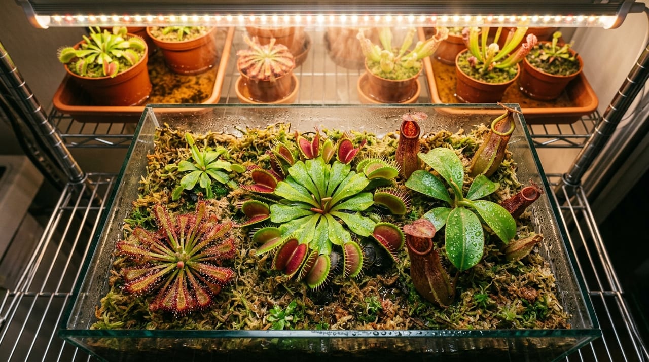 食虫植物LED育成指南|室内栽培最优光量和布置实例