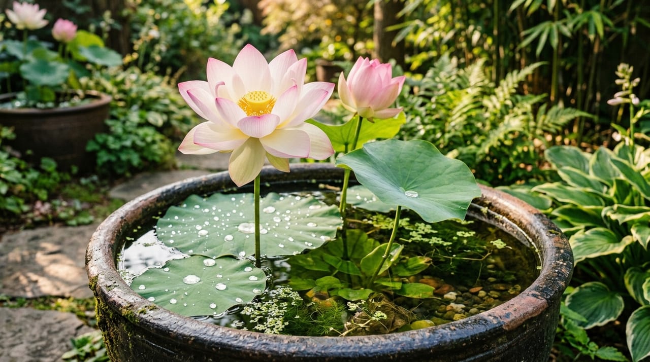 莲(荷花)的种植方法|在花盆中开花的水生植物指南